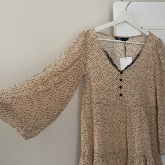 Zara Puff Sleeve Babydoll Mini Dress - Picture 4 of 5